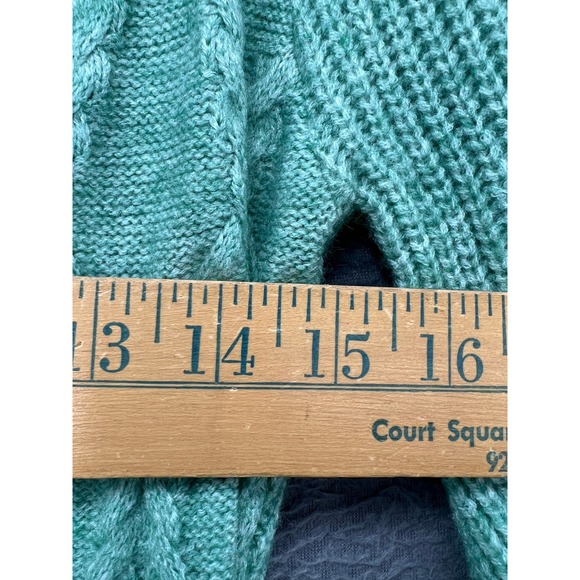 Fashion Nova Sweater Dress Sz XL Mint Green Cable Knit Long Sleeve Midi - Picture 5 of 12